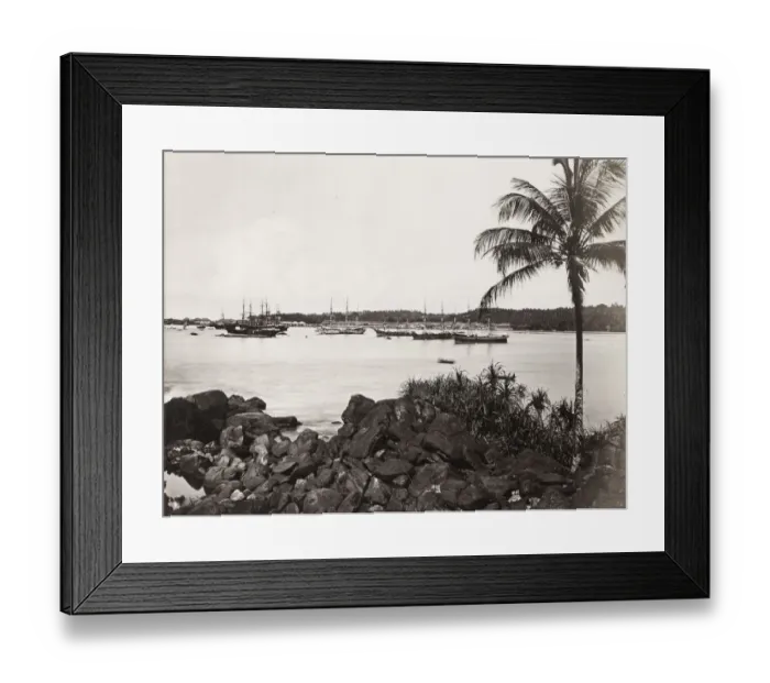 Framed Print : Boats at anchor, Point de Galle, Ceylon, Sri Lanka Framed Print : Boats at anchor, Point de Galle, Ceylon, Sri Lanka