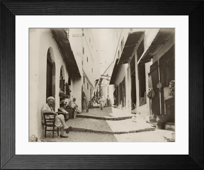 Framed Print : Street scene, probably Algiers, Algeria Framed Print : Street scene, probably Algiers, Algeria