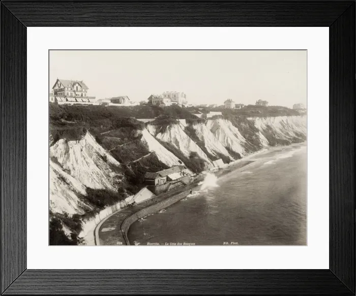 Framed Print : La Cote des Basques, Beach and cliffs, Biarritz, France Framed Print : La Cote des Basques, Beach and cliffs, Biarritz, France