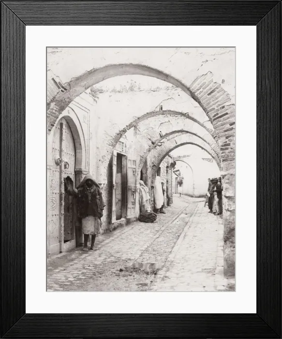 Framed Print : Street in Tunis with arches, architecture, Tunisia Framed Print : Street in Tunis with arches, architecture, Tunisia