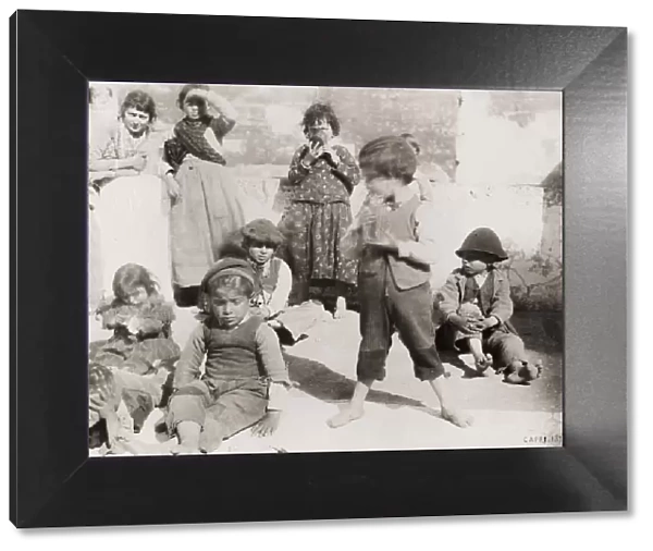 Group of children on the island of Capri, Italy