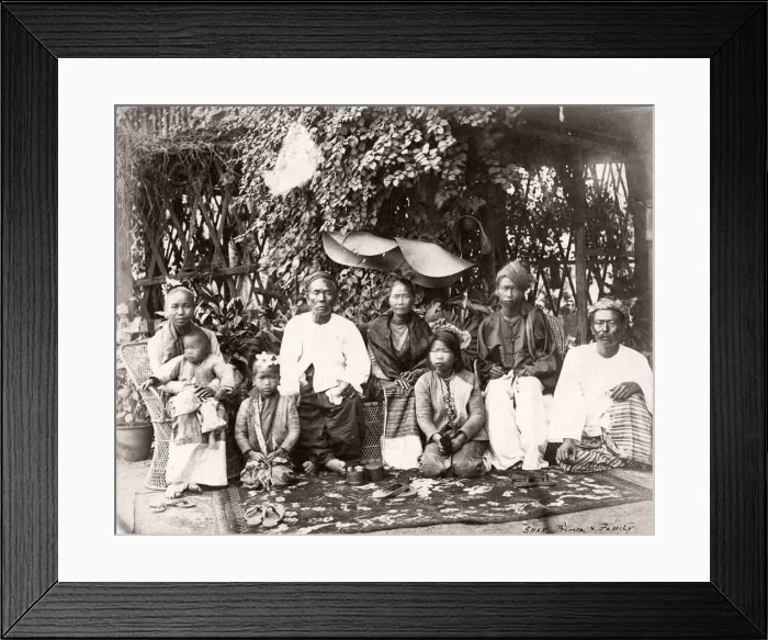 Framed Print : Shan priest and family. Burma, Myanmar, c. 1890 s