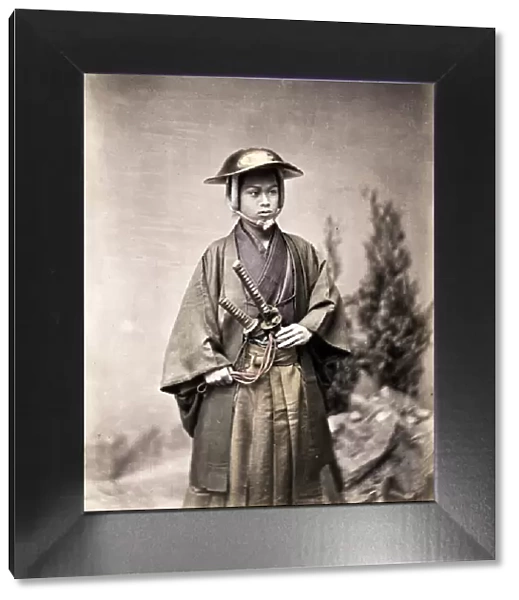 Japanese samurai with two swords, Japan, c. 1880 s