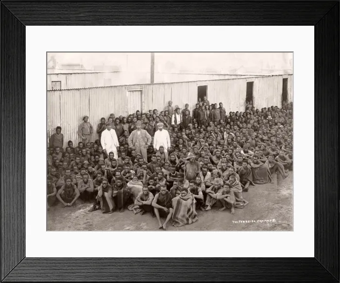Framed Print : South Africa - black mine workerts, white supervisors Framed Print : South Africa - black mine workerts, white supervisors