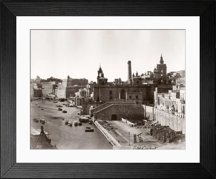 Framed Print : View of the town and harbour, Valletta, Malta Framed Print : View of the town and harbour, Valletta, Malta
