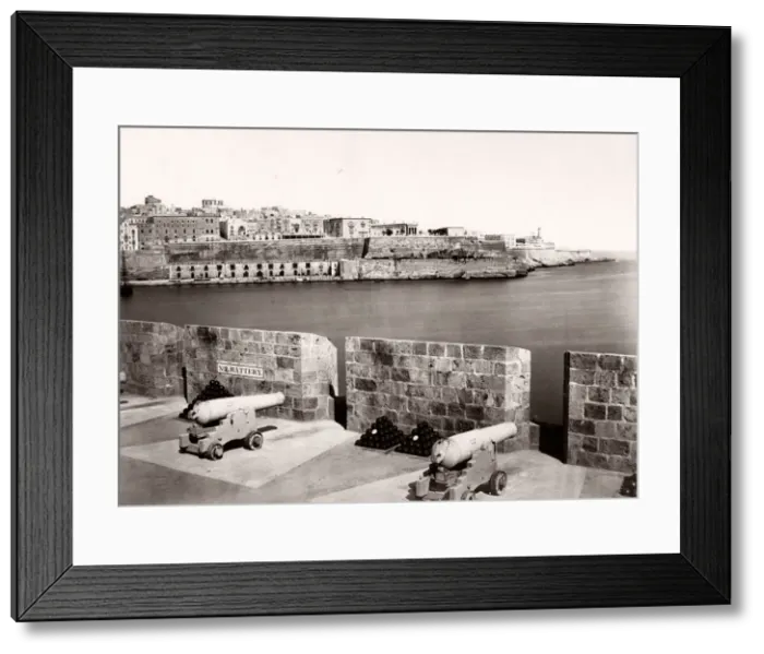 Framed Print : Gun battery, Grand Harbour, Valletta, Malta Framed Print : Gun battery, Grand Harbour, Valletta, Malta