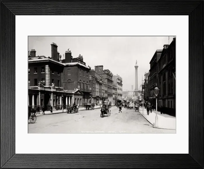 Framed Print : Horse and carts, carriages, Whitehall, London Framed Print : Horse and carts, carriages, Whitehall, London