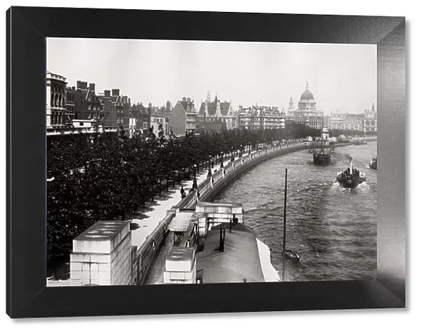 Thames Embankment from Waterloo bridge, London