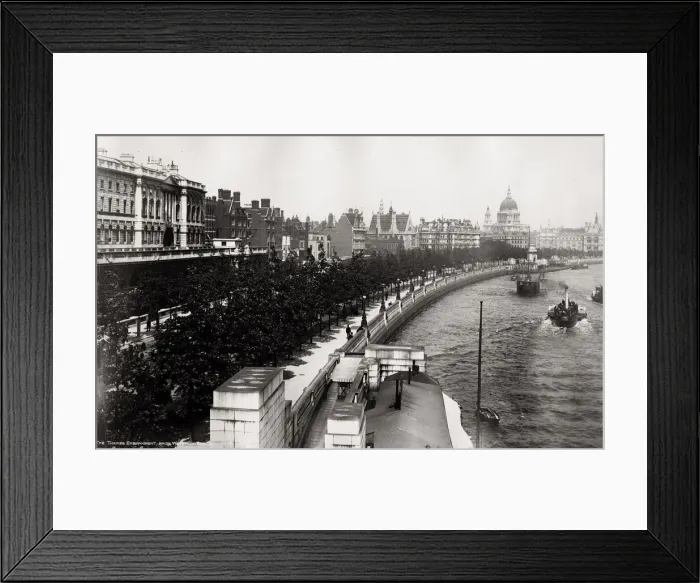 Framed Print : Thames Embankment from Waterloo bridge, London Framed Print : Thames Embankment from Waterloo bridge, London