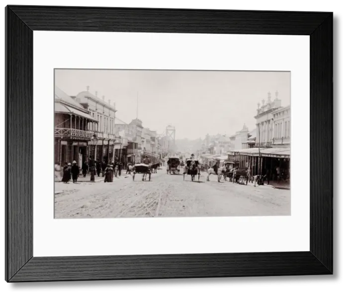 Framed Print : Horse drawn traffic, Brisbane, Queensland, Australia Framed Print : Horse drawn traffic, Brisbane, Queensland, Australia