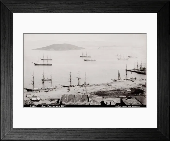 Framed Print : Sailing ships in San Francisco Bay, California, USA