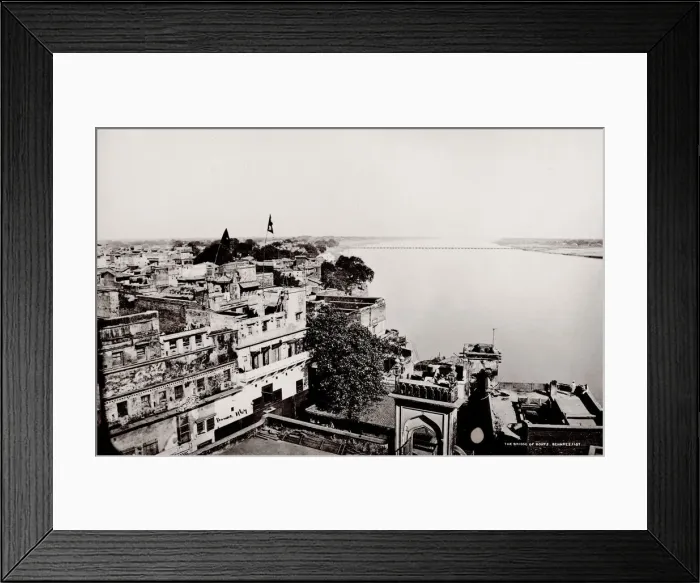 Framed Print : Pontoon bridge River Ganges, Benares, Varanasi Framed Print : Pontoon bridge River Ganges, Benares, Varanasi