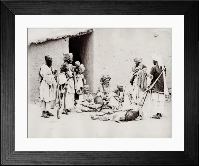 Framed Print : Warriors, tribesmen with guns, north west frontier, India Framed Print : Warriors, tribesmen with guns, north west frontier, India
