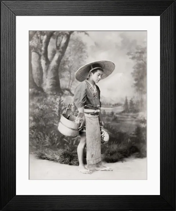 Framed Print : Young man with wine flask, Japan Framed Print : Young man with wine flask, Japan
