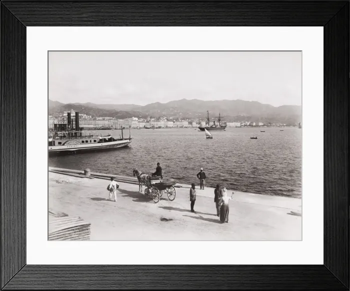 Framed Print : View of the port at Messina, Sicily Italy Framed Print : View of the port at Messina, Sicily Italy