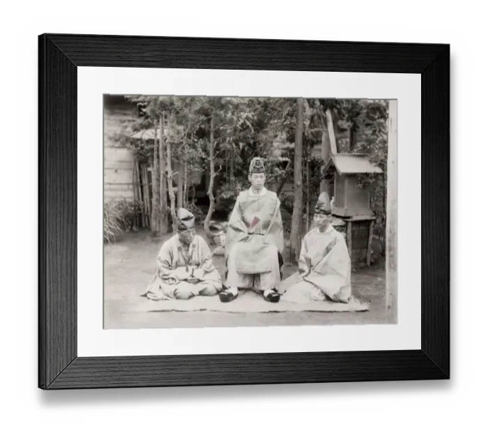 Framed Print : Buddhist priests in the robes, Japan