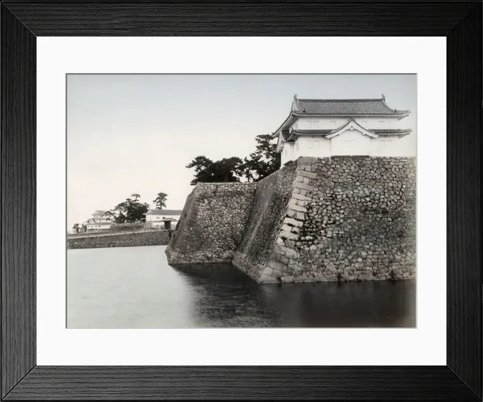 Framed Print : The moat, Osaka Castle, Japan, c. 1880 s Framed Print : The moat, Osaka Castle, Japan, c. 1880 s