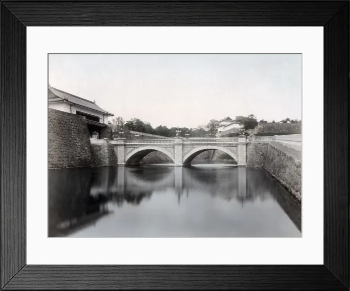 Framed Print : Bridge and moat, Imperial Palace, Tokyo, Japan, c. 1880 s Framed Print : Bridge and moat, Imperial Palace, Tokyo, Japan, c. 1880 s