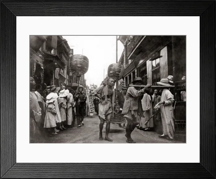 Framed Print : Street scene, China, c. 1900 Framed Print : Street scene, China, c. 1900