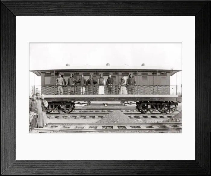 Framed Print : Train carriage, China c. 1900 Framed Print : Train carriage, China c. 1900