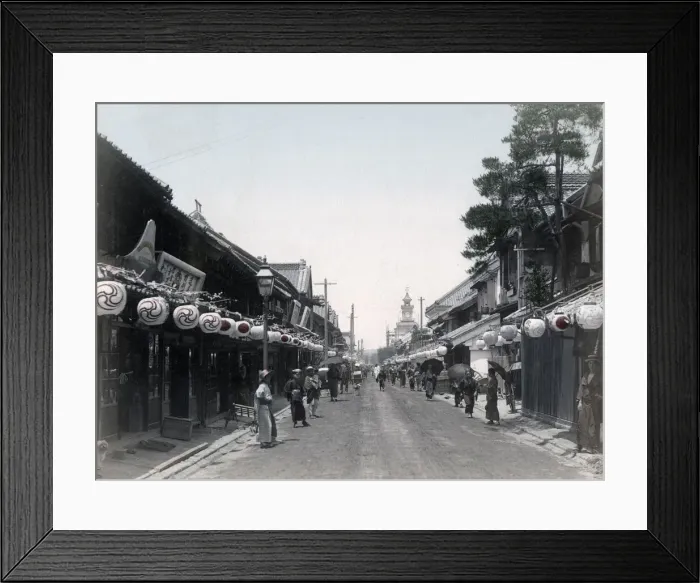 Framed Print : Festival lanterns, Bentendori, Yokohama, Japan, c. 1880 s Framed Print : Festival lanterns, Bentendori, Yokohama, Japan, c. 1880 s