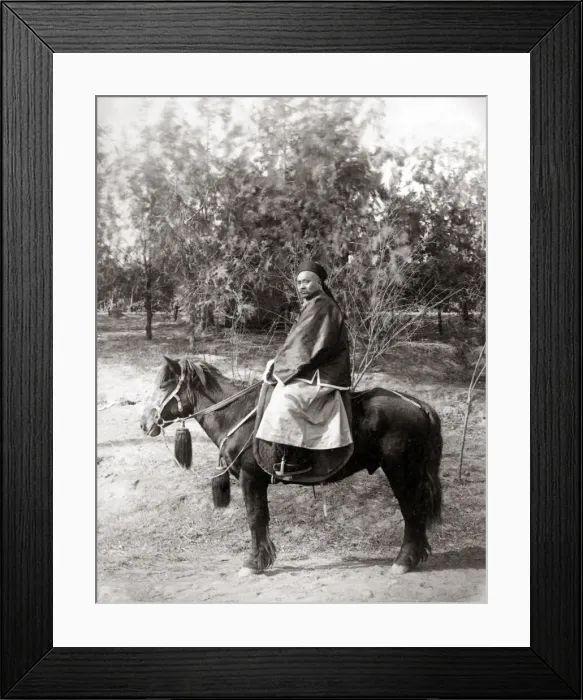 Framed Print : Chinese army general on a horse, 1900 Framed Print : Chinese army general on a horse, 1900
