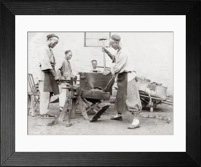 Framed Print : Chinese blacksmiths, c. 1900 Framed Print : Chinese blacksmiths, c. 1900