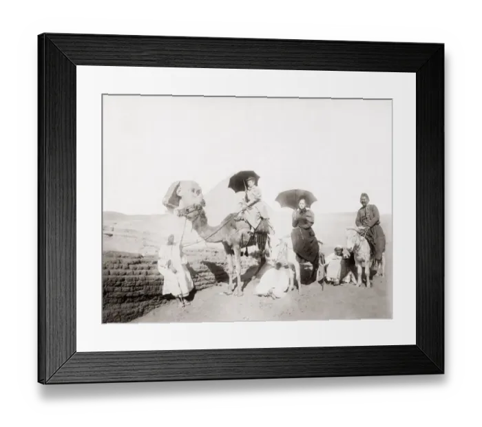 Framed Print : Tourists at the Sphinx, Egypt, c. 1900 Framed Print : Tourists at the Sphinx, Egypt, c. 1900