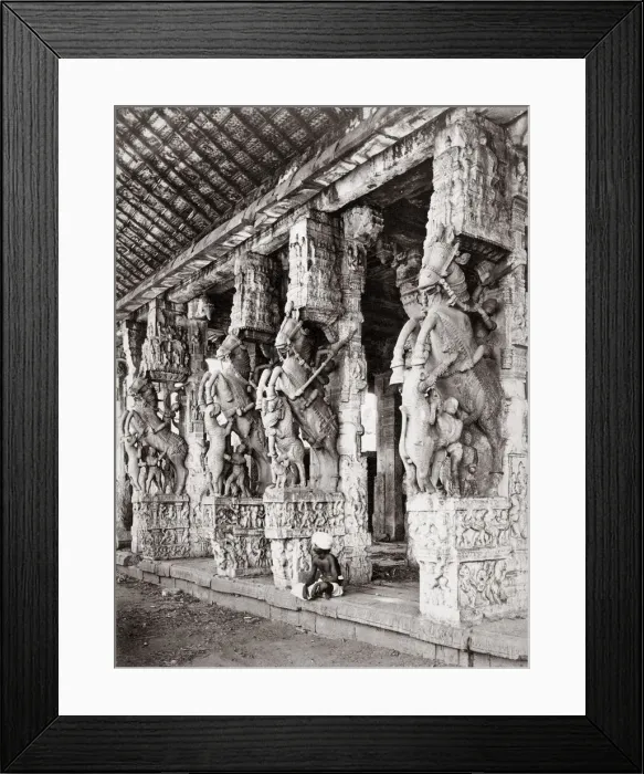 Framed Print : Horse carvings, Hindu Temple, India, c. 1880 s Framed Print : Horse carvings, Hindu Temple, India, c. 1880 s