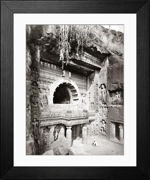 Framed Print : Rock-cut caves, India, c. 1870 s Framed Print : Rock-cut caves, India, c. 1870 s