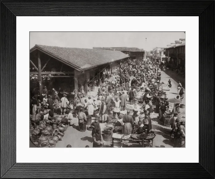 Framed Print : Street market, Shanghai, China, c 1880 s Framed Print : Street market, Shanghai, China, c 1880 s