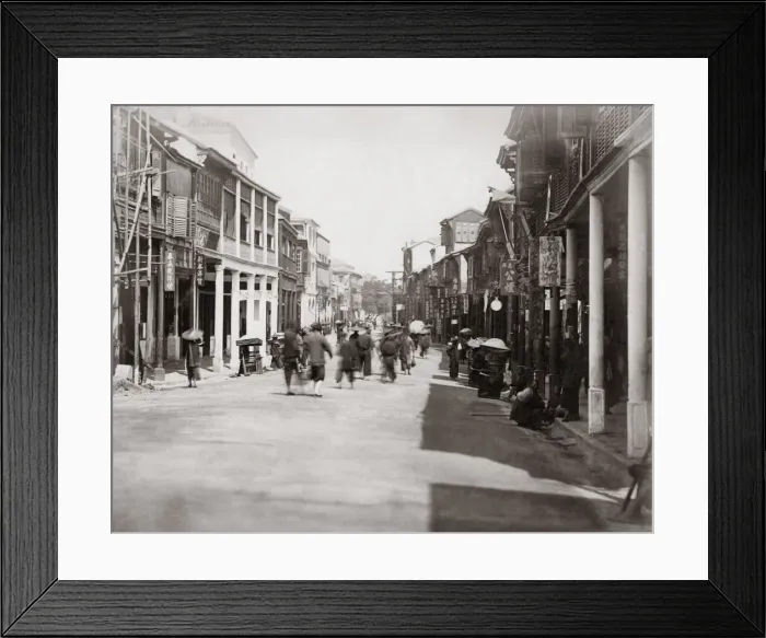 Framed Print : Queen Street, Hong Kong, c. 1860 s Framed Print : Queen Street, Hong Kong, c. 1860 s