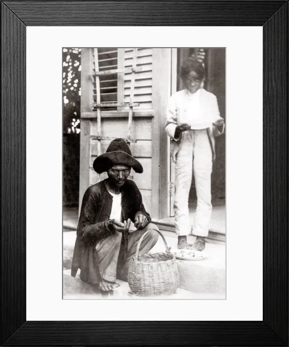 Framed Print : c. 1890s West Indies - hawker and child Framed Print : c. 1890s West Indies - hawker and child