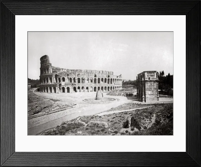 Framed Print : c. 1870s Italy Rome - the Colosseum and arch of Constantine Framed Print : c. 1870s Italy Rome - the Colosseum and arch of Constantine