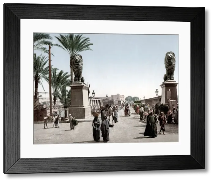 Framed Print : Photochrome Egypt - bridge across the Nile Cairo Framed Print : Photochrome Egypt - bridge across the Nile Cairo