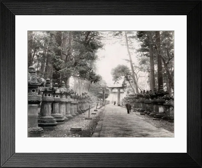Framed Print : c. 1880s Japan - shrine temple grouds Uyeno Tokyo Framed Print : c. 1880s Japan - shrine temple grouds Uyeno Tokyo