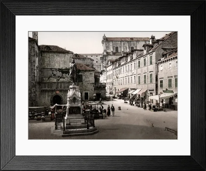 Framed Print : c. 1890s - square in Ragusa, Sicily, Italy Framed Print : c. 1890s - square in Ragusa, Sicily, Italy