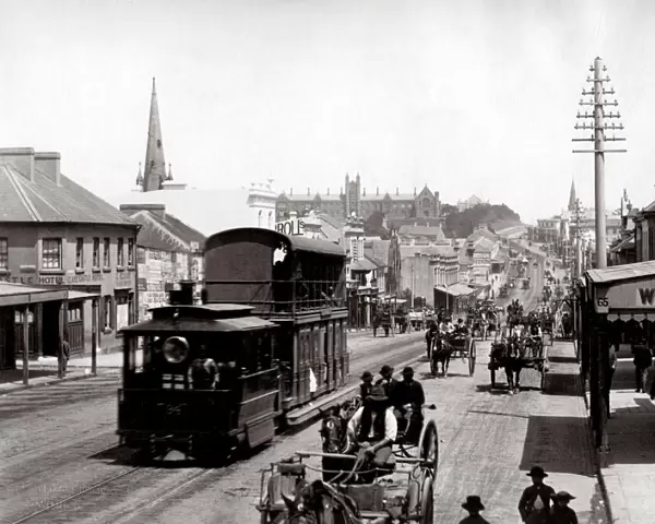 Australia - Sydney street with steam powered tram