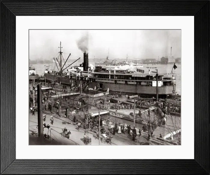 Framed Print : c. 1900s China passenger ship, probably Shanghai Framed Print : c. 1900s China passenger ship, probably Shanghai
