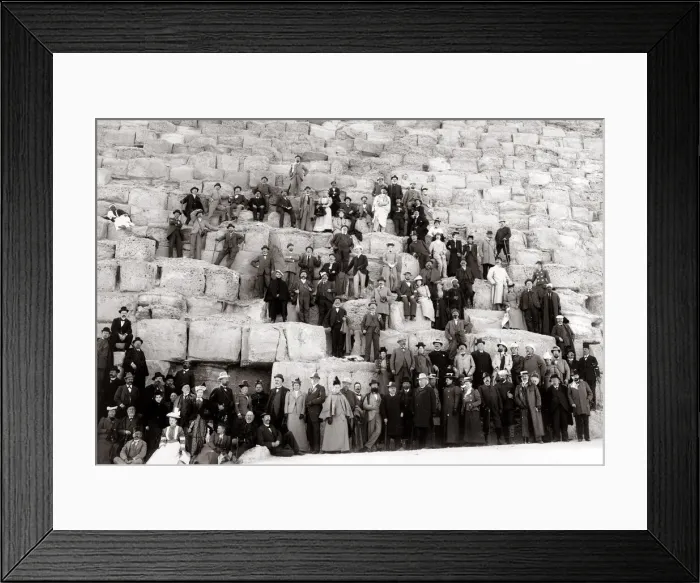 Framed Print : Egypt Cairo tourists on the Great Pyramid at Giza Gizeh Framed Print : Egypt Cairo tourists on the Great Pyramid at Giza Gizeh