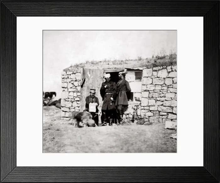 Framed Print : c. 1855 Crimea Crimean War (Roger Fenton) - British officers Framed Print : c. 1855 Crimea Crimean War (Roger Fenton) - British officers