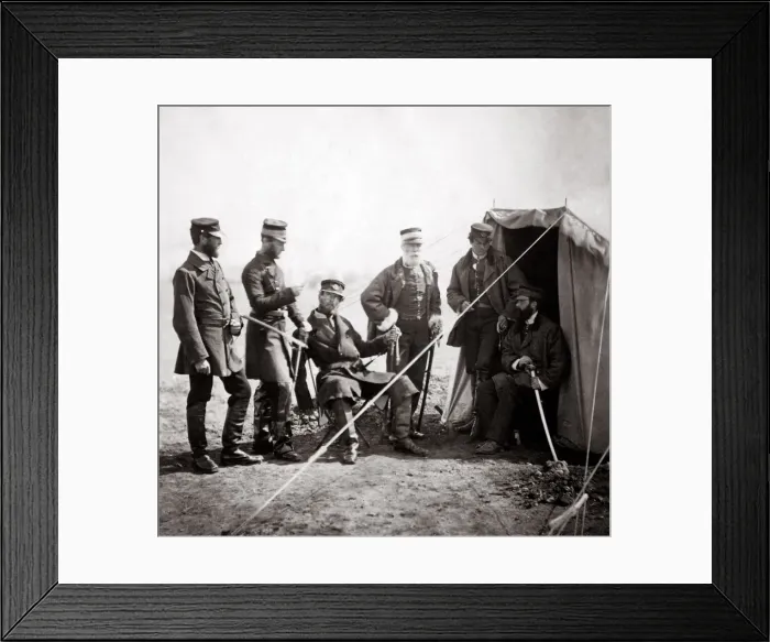 Framed Print : c. 1855 Crimea Crimean War (Roger Fenton) - Brigadier General McPherson and officers Framed Print : c. 1855 Crimea Crimean War (Roger Fenton) - Brigadier General McPherson and officers