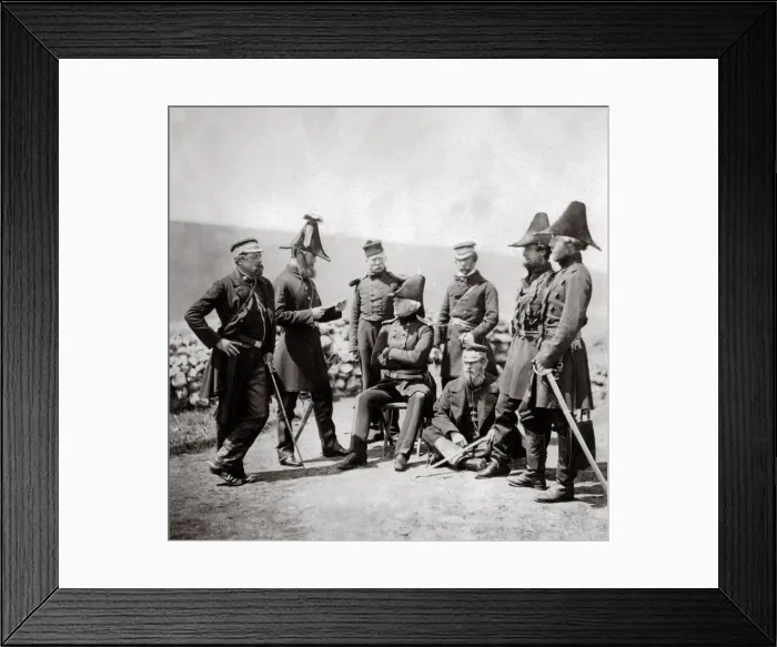 Framed Print : c. 1855 Crimea Crimean War (Roger Fenton) - British officers Framed Print : c. 1855 Crimea Crimean War (Roger Fenton) - British officers