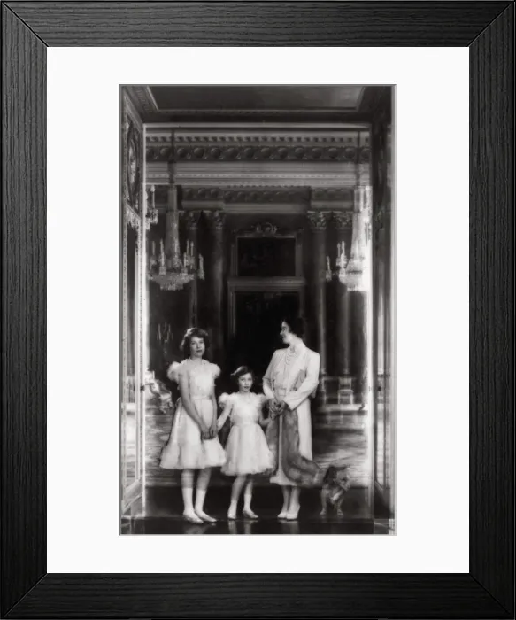 Framed Print : Queen Elizabeth, Princess Margaret and Elizabeth Framed Print : Queen Elizabeth, Princess Margaret and Elizabeth
