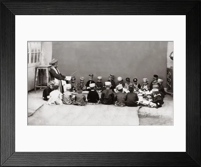 Framed Print : c. 1880s India - children and teacher, classroom Framed Print : c. 1880s India - children and teacher, classroom