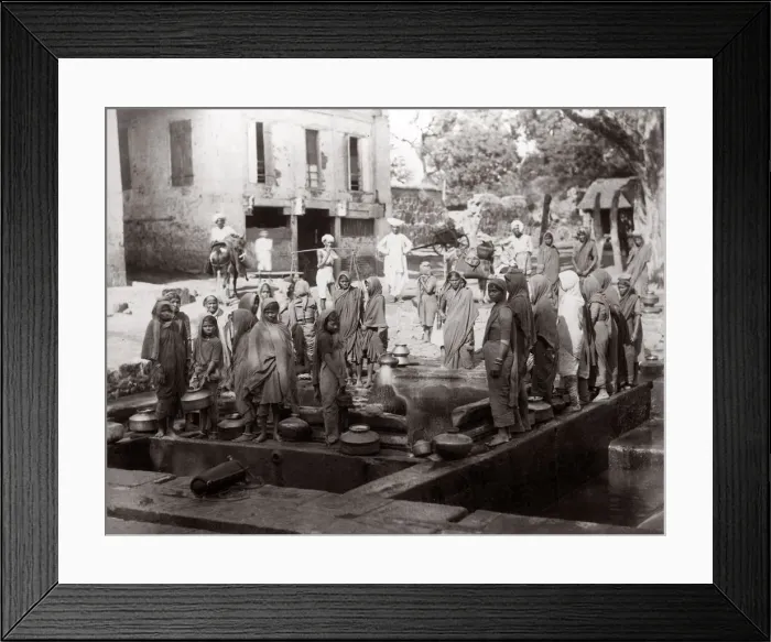 Framed Print : c. 1880s India - women washing clothes Framed Print : c. 1880s India - women washing clothes