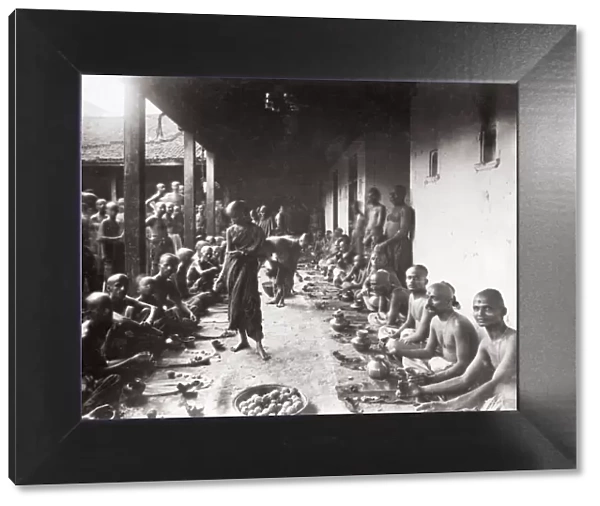 c. 1880s India - men at a meal - monastery?