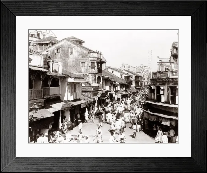 Framed Print : c. 1880s India - street procession, Bombay. Mumbai Framed Print : c. 1880s India - street procession, Bombay. Mumbai
