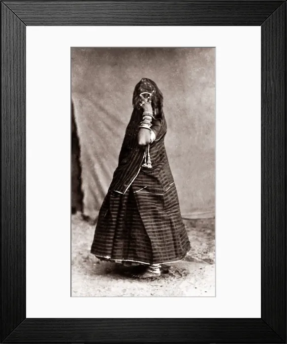 Framed Print : c. 1880s India - veiled woman Framed Print : c. 1880s India - veiled woman