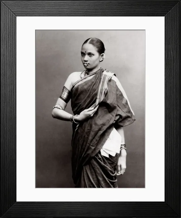 Framed Print : c. 1880s India - young woman with jewellery Framed Print : c. 1880s India - young woman with jewellery